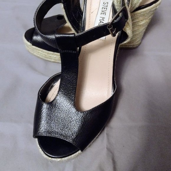 Steve Madden P Wade Black Espadrille Platform Wedge Sandals Size 7M - Picture 10 of 10